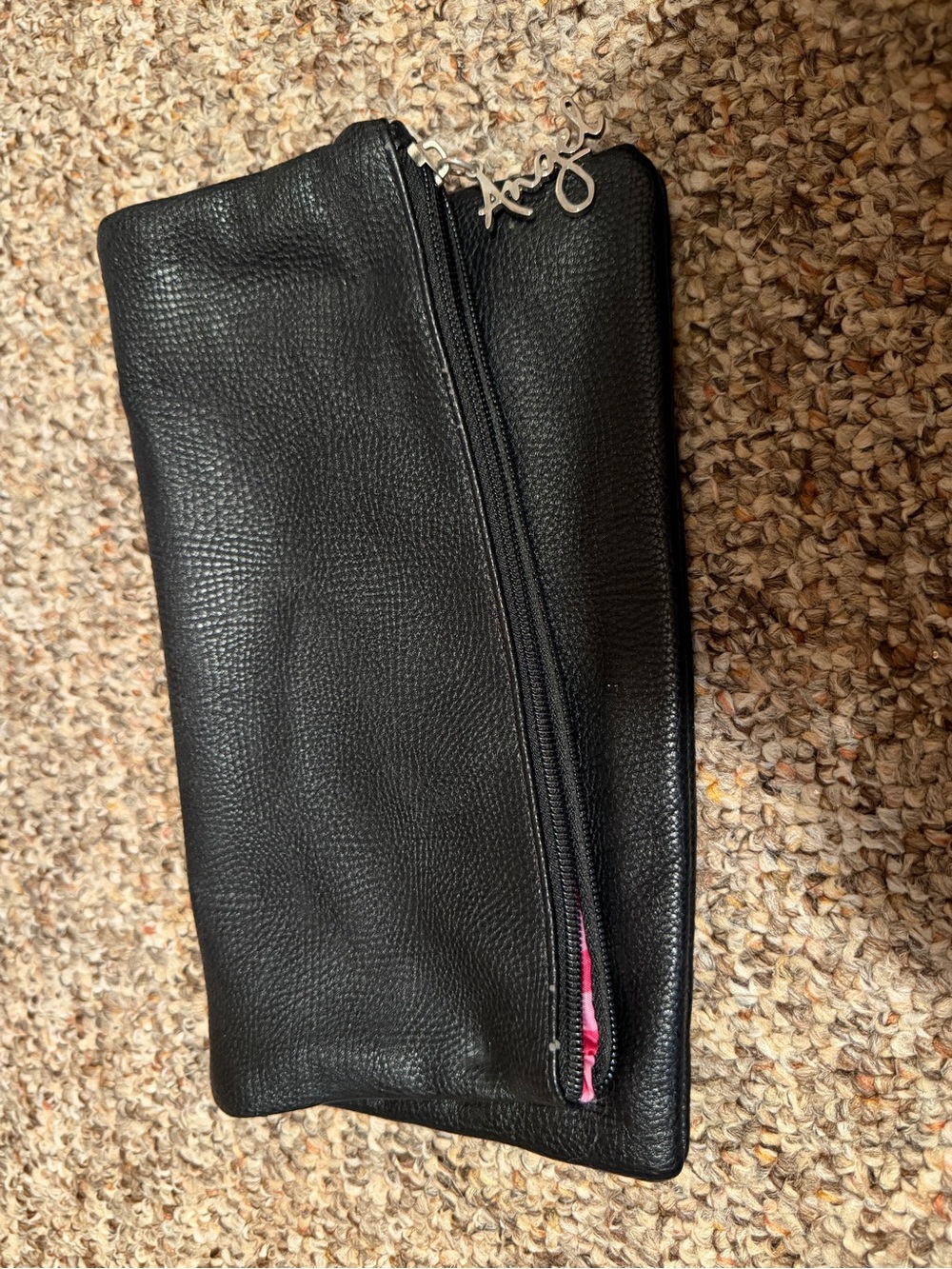 VINTAGE Y2K, VICTORIA’S SECRET Leather Fold-Over Clutch with Signature Charm